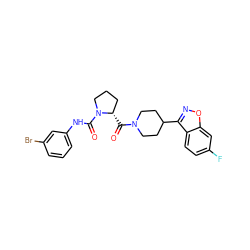 O=C([C@H]1CCCN1C(=O)Nc1cccc(Br)c1)N1CCC(c2noc3cc(F)ccc23)CC1 ZINC000095594092