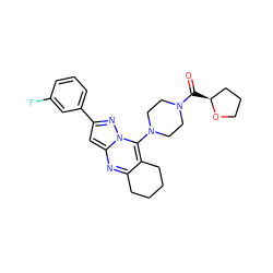 O=C([C@H]1CCCO1)N1CCN(c2c3c(nc4cc(-c5cccc(F)c5)nn24)CCCC3)CC1 ZINC000001341663