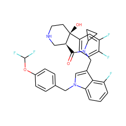 O=C([C@H]1CNCC[C@]1(O)c1ccc(F)c(F)c1)N(Cc1cn(Cc2ccc(OC(F)F)cc2)c2cccc(F)c12)C1CC1 ZINC000073140377