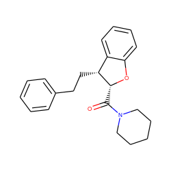 O=C([C@H]1Oc2ccccc2[C@H]1CCc1ccccc1)N1CCCCC1 ZINC000040584910