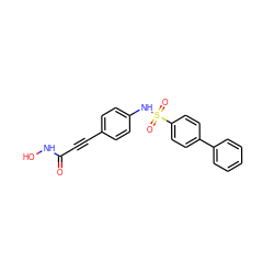 O=C(C#Cc1ccc(NS(=O)(=O)c2ccc(-c3ccccc3)cc2)cc1)NO ZINC000003873251