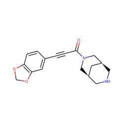 O=C(C#Cc1ccc2c(c1)OCO2)N1C[C@@H]2CNC[C@@H](C2)C1 ZINC000103239141