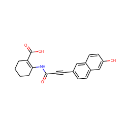 O=C(C#Cc1ccc2cc(O)ccc2c1)NC1=C(C(=O)O)CCCC1 ZINC000169332049