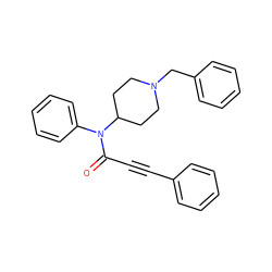 O=C(C#Cc1ccccc1)N(c1ccccc1)C1CCN(Cc2ccccc2)CC1 ZINC000026994399