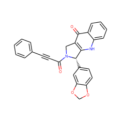 O=C(C#Cc1ccccc1)N1Cc2c([nH]c3ccccc3c2=O)[C@@H]1c1ccc2c(c1)OCO2 ZINC000013559269