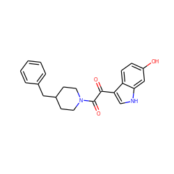 O=C(C(=O)N1CCC(Cc2ccccc2)CC1)c1c[nH]c2cc(O)ccc12 ZINC000073221657