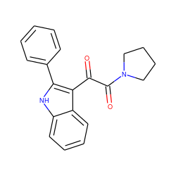 O=C(C(=O)N1CCCC1)c1c(-c2ccccc2)[nH]c2ccccc12 ZINC000002873162