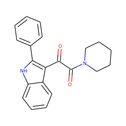 O=C(C(=O)N1CCCCC1)c1c(-c2ccccc2)[nH]c2ccccc12 ZINC000003627988