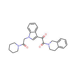 O=C(C(=O)N1CCc2ccccc2C1)c1cn(CC(=O)N2CCCCC2)c2ccccc12 ZINC000008683825