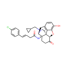 O=C(C/C=C/c1ccc(Cl)cc1)N[C@@]12CCC(=O)[C@@H]3Oc4c(O)ccc5c4[C@@]31CCN(CC1CC1)[C@@H]2C5 ZINC000035050546