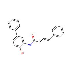 O=C(C/C=C/c1ccccc1)Nc1cc(-c2ccccc2)ccc1O ZINC000029127584