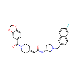 O=C(C=C1CCN(C(=O)c2ccc3c(c2)OCO3)CC1)N[C@@H]1CCN(Cc2ccc3cc(F)ccc3c2)C1 ZINC000043025609