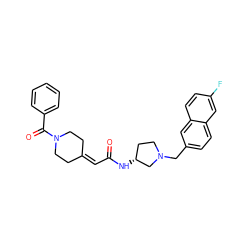 O=C(C=C1CCN(C(=O)c2ccccc2)CC1)N[C@@H]1CCN(Cc2ccc3cc(F)ccc3c2)C1 ZINC000043080508