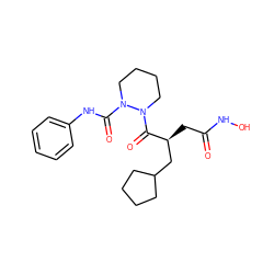 O=C(C[C@@H](CC1CCCC1)C(=O)N1CCCCN1C(=O)Nc1ccccc1)NO ZINC000069058773