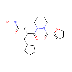 O=C(C[C@@H](CC1CCCC1)C(=O)N1CCCCN1C(=O)c1ccco1)NO ZINC000072174424