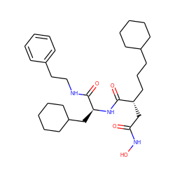 O=C(C[C@@H](CCCC1CCCCC1)C(=O)N[C@@H](CC1CCCCC1)C(=O)NCCc1ccccc1)NO ZINC000026661263