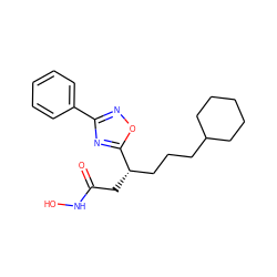 O=C(C[C@@H](CCCC1CCCCC1)c1nc(-c2ccccc2)no1)NO ZINC000028701778