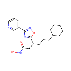 O=C(C[C@@H](CCCC1CCCCC1)c1nc(-c2cccnc2)no1)NO ZINC000028701794