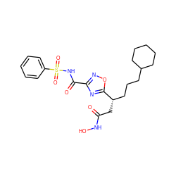 O=C(C[C@@H](CCCC1CCCCC1)c1nc(C(=O)NS(=O)(=O)c2ccccc2)no1)NO ZINC000028701888