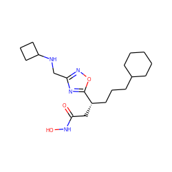 O=C(C[C@@H](CCCC1CCCCC1)c1nc(CNC2CCC2)no1)NO ZINC000028701852