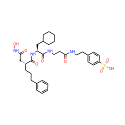 O=C(C[C@@H](CCCc1ccccc1)C(=O)N[C@@H](CC1CCCCC1)C(=O)NCCC(=O)NCCc1ccc(S(=O)(=O)O)cc1)NO ZINC000026392867