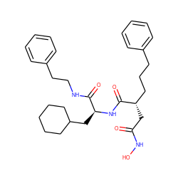 O=C(C[C@@H](CCCc1ccccc1)C(=O)N[C@@H](CC1CCCCC1)C(=O)NCCc1ccccc1)NO ZINC000013558485