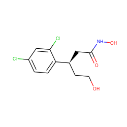 O=C(C[C@@H](CCO)c1ccc(Cl)cc1Cl)NO ZINC000095586926