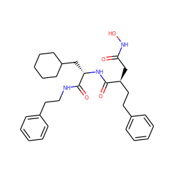 O=C(C[C@@H](CCc1ccccc1)C(=O)N[C@@H](CC1CCCCC1)C(=O)NCCc1ccccc1)NO ZINC000013558484