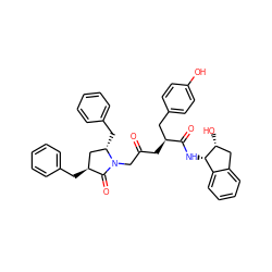 O=C(C[C@@H](Cc1ccc(O)cc1)C(=O)N[C@H]1c2ccccc2C[C@H]1O)CN1C(=O)[C@@H](Cc2ccccc2)C[C@@H]1Cc1ccccc1 ZINC000028349334