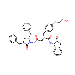 O=C(C[C@@H](Cc1ccc(OCCO)cc1)C(=O)N[C@H]1c2ccccc2C[C@H]1O)CN1C(=O)[C@@H](Cc2ccccc2)C[C@@H]1Cc1ccccc1 ZINC000028361245