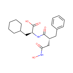 O=C(C[C@@H](Cc1ccccc1)C(=O)N[C@@H](CC1CCCCC1)C(=O)O)NO ZINC000026574115