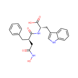 O=C(C[C@@H](Cc1ccccc1)C(=O)N[C@@H](Cc1c[nH]c2ccccc12)C(=O)O)NO ZINC000026568746