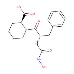 O=C(C[C@@H](Cc1ccccc1)C(=O)N1CCCC[C@H]1C(=O)O)NO ZINC000026508845