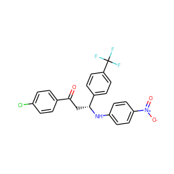 O=C(C[C@@H](Nc1ccc([N+](=O)[O-])cc1)c1ccc(C(F)(F)F)cc1)c1ccc(Cl)cc1 ZINC000049803861