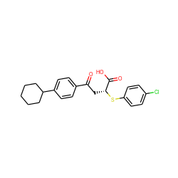 O=C(C[C@@H](Sc1ccc(Cl)cc1)C(=O)O)c1ccc(C2CCCCC2)cc1 ZINC000002570965