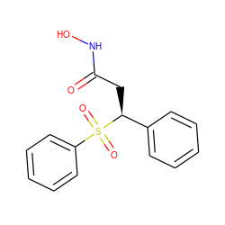 O=C(C[C@@H](c1ccccc1)S(=O)(=O)c1ccccc1)NO ZINC000013808883