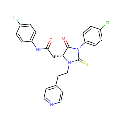 O=C(C[C@@H]1C(=O)N(c2ccc(Cl)cc2)C(=S)N1CCc1ccncc1)Nc1ccc(F)cc1 ZINC000001068443