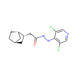 O=C(C[C@@H]1C[C@H]2CC[C@H]1C2)NNc1c(Cl)cncc1Cl ZINC000254076639