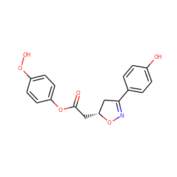 O=C(C[C@@H]1CC(c2ccc(O)cc2)=NO1)Oc1ccc(OO)cc1 ZINC000169699794