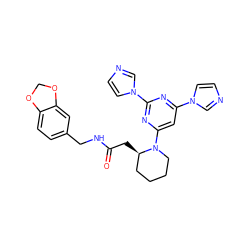 O=C(C[C@@H]1CCCCN1c1cc(-n2ccnc2)nc(-n2ccnc2)n1)NCc1ccc2c(c1)OCO2 ZINC000035275892