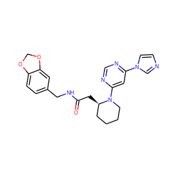 O=C(C[C@@H]1CCCCN1c1cc(-n2ccnc2)ncn1)NCc1ccc2c(c1)OCO2 ZINC000035273953