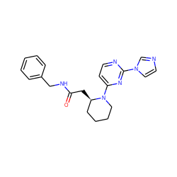 O=C(C[C@@H]1CCCCN1c1ccnc(-n2ccnc2)n1)NCc1ccccc1 ZINC000035271557