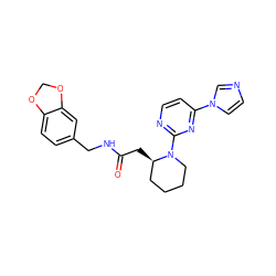 O=C(C[C@@H]1CCCCN1c1nccc(-n2ccnc2)n1)NCc1ccc2c(c1)OCO2 ZINC000035271090