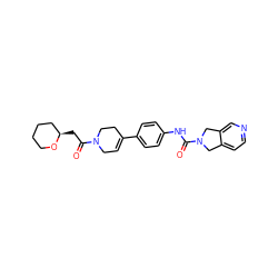 O=C(C[C@@H]1CCCCO1)N1CC=C(c2ccc(NC(=O)N3Cc4ccncc4C3)cc2)CC1 ZINC000166688096