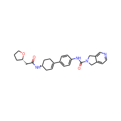 O=C(C[C@@H]1CCCO1)N[C@H]1CC=C(c2ccc(NC(=O)N3Cc4ccncc4C3)cc2)CC1 ZINC000165652575