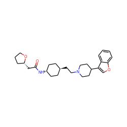 O=C(C[C@@H]1CCCO1)N[C@H]1CC[C@H](CCN2CCC(c3coc4ccccc34)CC2)CC1 ZINC000261073398