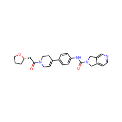 O=C(C[C@@H]1CCCO1)N1CC=C(c2ccc(NC(=O)N3Cc4ccncc4C3)cc2)CC1 ZINC000167075388