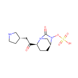 O=C(C[C@@H]1CCNC1)[C@@H]1CC[C@H]2CN1C(=O)N2OS(=O)(=O)O ZINC000169694176