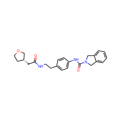 O=C(C[C@@H]1CCOC1)NCCc1ccc(NC(=O)N2Cc3ccccc3C2)cc1 ZINC000165840111