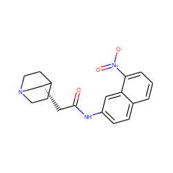 O=C(C[C@@H]1CN2CCC1CC2)Nc1ccc2cccc([N+](=O)[O-])c2c1 ZINC000003818275